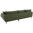 ECKSOFA  in Webstoff Grün  304/196 cm  - Schwarz/Grün, KONVENTIONELL, Textil/Metall (304/196cm) - Hom`in
