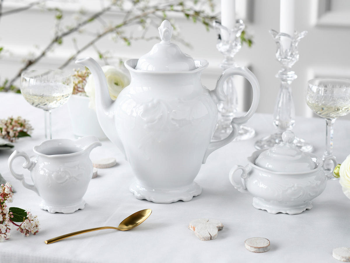 KAFFEESERVICE Weiß Frederike 3-teilig  - Weiß, Basics, Keramik - Creatable