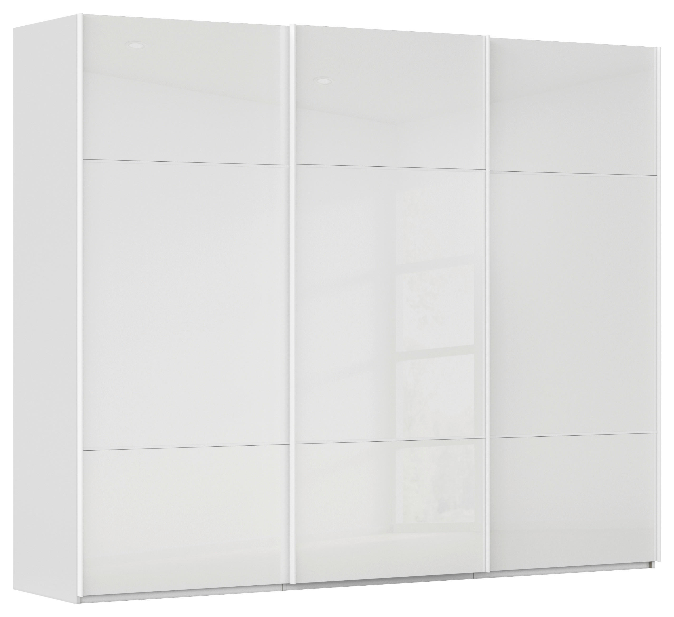 SCHWEBETÜRENSCHRANK 242/223/68 cm,  in Weiß, 3 Tür(en)  - Weiß, KONVENTIONELL, Glas/Holzwerkstoff (242/223/68cm) - Novel