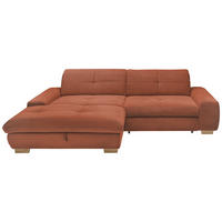 ECKSOFA Orange Cord  - Eichefarben/Orange, Design, Holz/Textil (198/276cm) - SetOne by Musterring