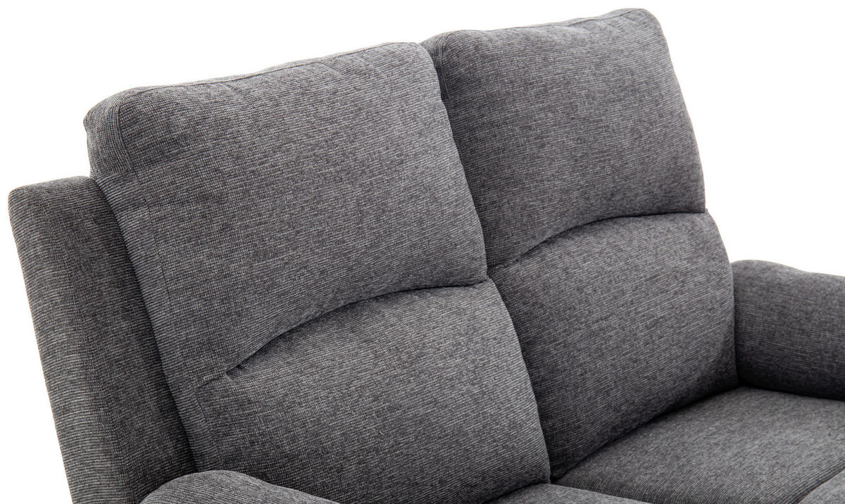 SITZGARNITUR VERONA Leinenoptik Dunkelgrau  - Dunkelgrau/Schwarz, Design, Kunststoff/Textil (84,5/133,5/100,5/92cm) - Livetastic