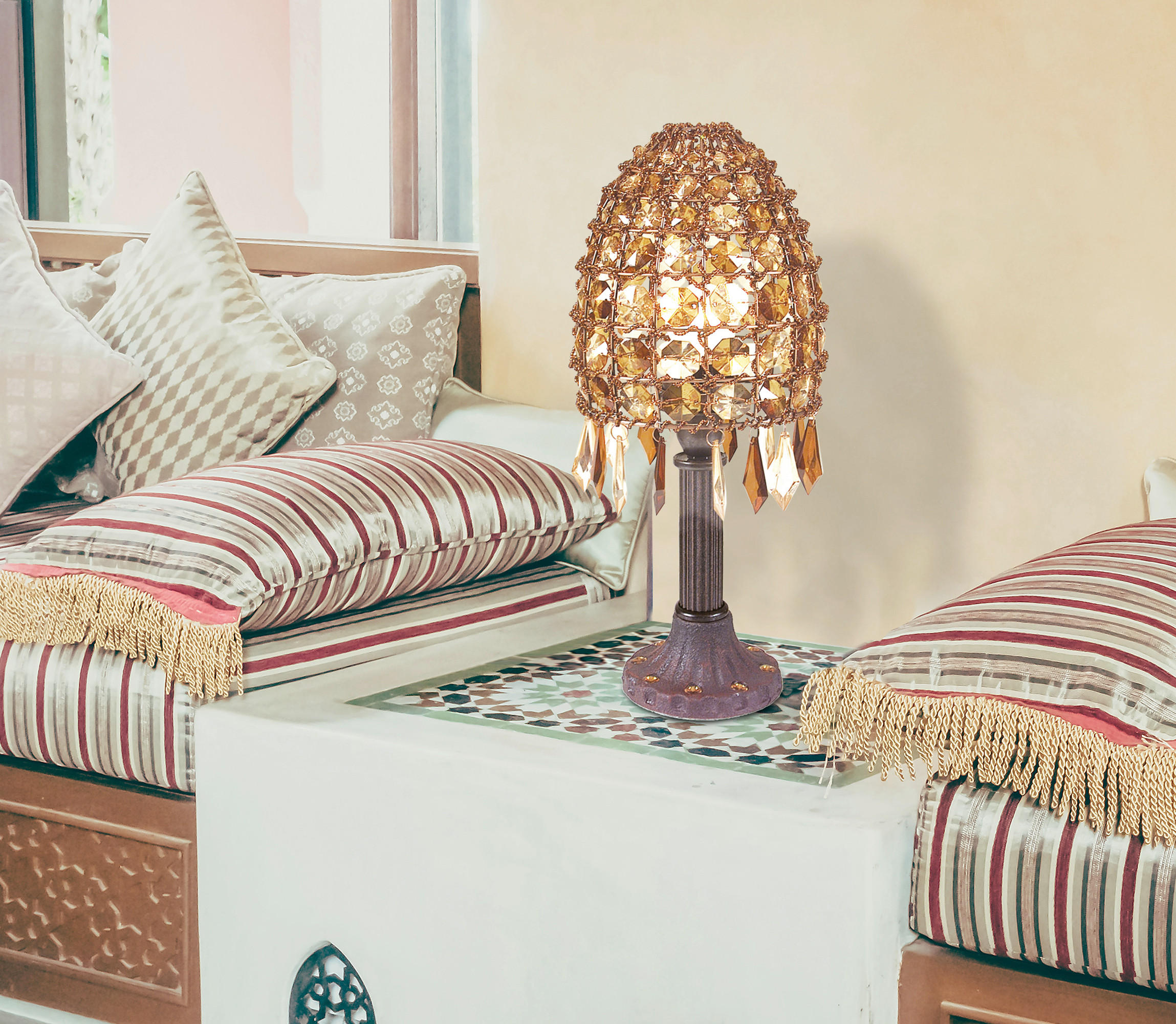 TISCHLEUCHTE BELLA 15/35 cm   - Braun/Grau, LIFESTYLE, Kunststoff/Metall (15/35cm) - Näve