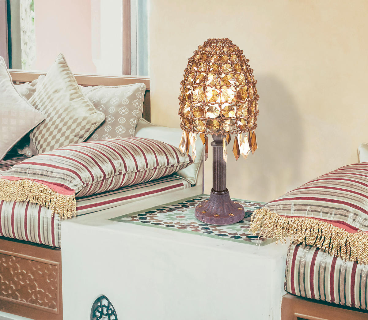 TISCHLEUCHTE 15/35 cm   - Braun/Grau, LIFESTYLE, Kunststoff/Metall (15/35cm) - Näve