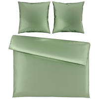BETTWÄSCHE 3-teilig NIGIRI Satin 200/200 cm  - Salbeigrün, Basics, Textil (200/200cm) - Bio:Vio