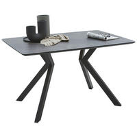 ESSTISCH rechteckig Grau, Schwarz  - Schwarz/Grau, Design, Kunststoff/Metall (130/90/76cm) - Dieter Knoll