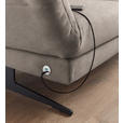 ECKSOFA  in Flachgewebe Taupe  279-327/176-217 cm  - Taupe/Schwarz, Design, Textil/Metall (279-327/176-217cm) - Dieter Knoll