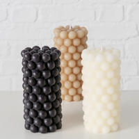 TÖMBGYERTYA 7/14 cm  - krémszínű/fekete, természetes anyagok (7/14cm)