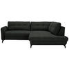 ECKSOFA in Flachgewebe, Leinenoptik Anthrazit  - Anthrazit/Schwarz, Modern, Textil/Metall (247/208cm) - Xora