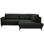 ECKSOFA in Flachgewebe, Leinenoptik Anthrazit  247/208 cm  - Anthrazit/Schwarz, MODERN, Textil/Metall (247/208cm) - Xora