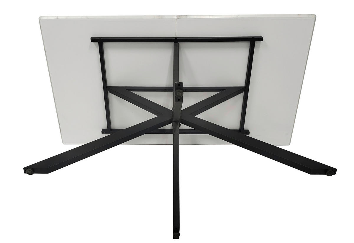 JEDILNA MIZA, črna, bela  - črna/bela, Moderno, kovina/leseni material (160/90/76cm) - MID.YOU
