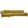 ECKSOFA in Flachgewebe Hellgrün  157/344 cm  - Schwarz/Hellgrün, Design, Textil/Metall (157/344cm) - Chilliano