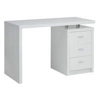 SCHREIBTISCH 120/55/75 cm Weiß Hochglanz Stauraum  - Chromfarben/Weiß Hochglanz, MODERN, Holzwerkstoff/Metall (120/55/75cm) - MID.YOU