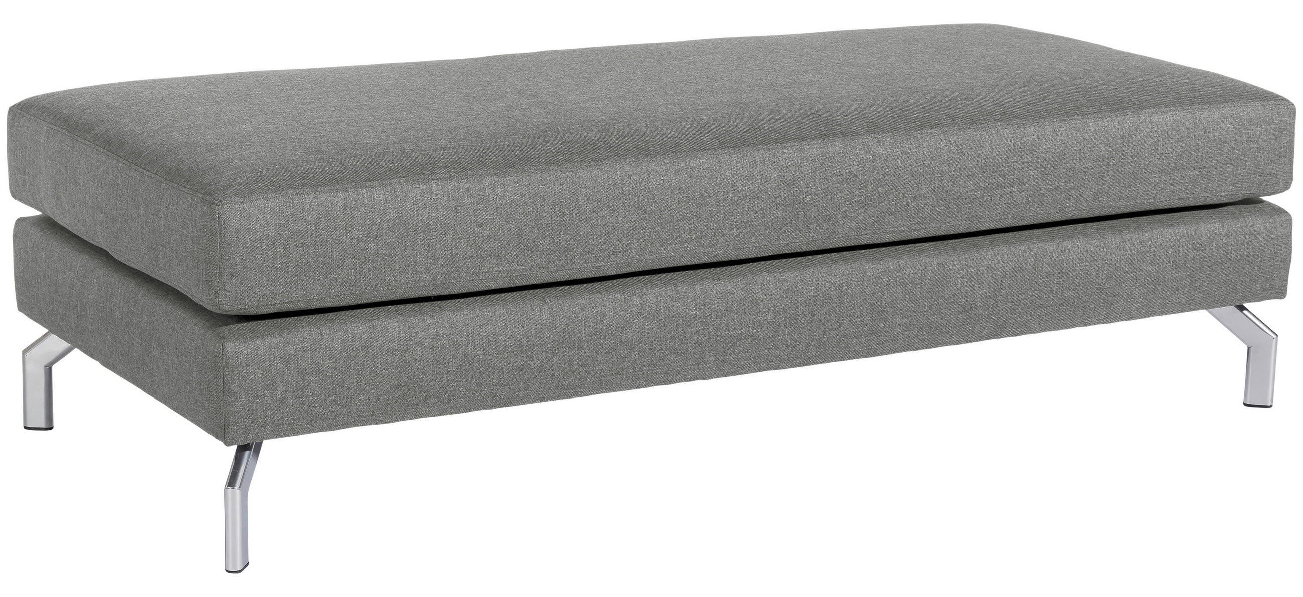 HOCKER Flachgewebe Hellgrau  - Silberfarben/Hellgrau, Design, Textil/Metall (155/45/67cm) - Max Winzer