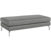 HOCKER Flachgewebe Hellgrau  - Silberfarben/Hellgrau, Design, Textil/Metall (155/45/67cm) - Max Winzer