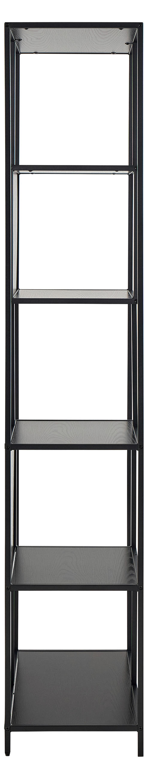 REGAL Schwarz, Eschefarben  - Eschefarben/Schwarz, MODERN, Holzwerkstoff/Metall (77/185/35cm)