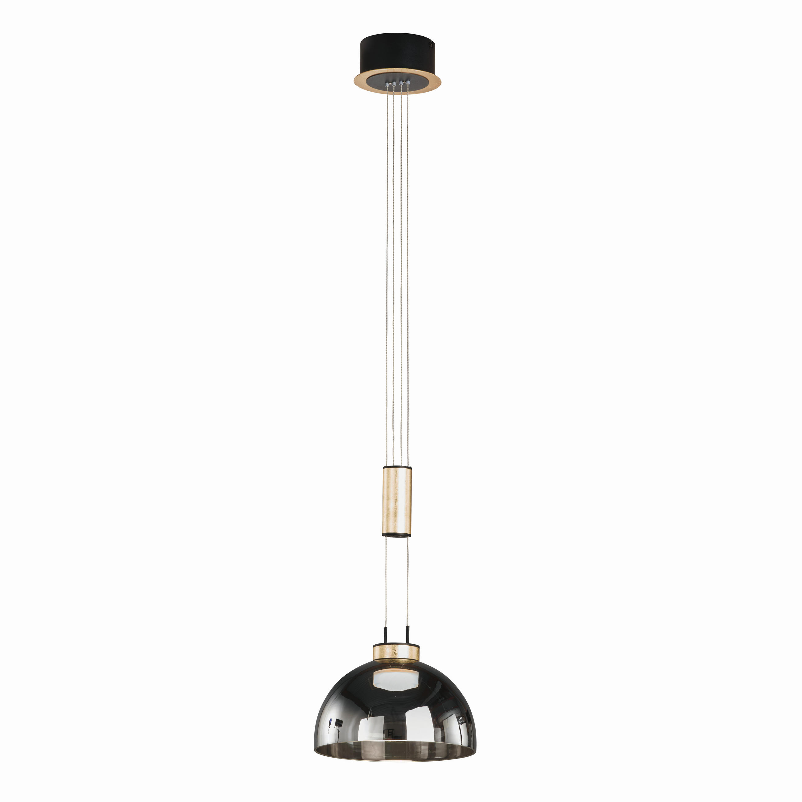 LED-PENDELLAMPA Avignon 25/115-170 cm  - svart, Klassisk, metall/glas (25/115-170cm) - Fischer & Honsel
