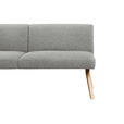 SITZBANK 160/85/69 cm Webstoff Hellgrau Eiche vollmassiv  - Eichefarben/Hellgrau, KONVENTIONELL, Holz/Textil (160/85/69cm) - Linea Natura