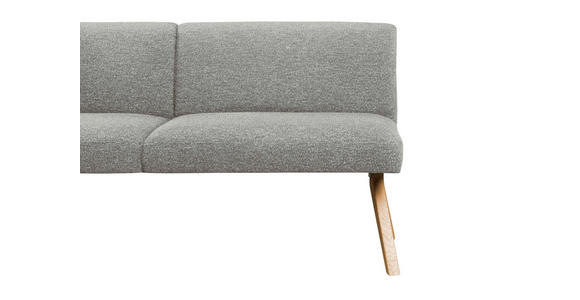 SITZBANK 160/85/69 cm Webstoff Hellgrau Eiche vollmassiv  - Eichefarben/Hellgrau, KONVENTIONELL, Holz/Textil (160/85/69cm) - Linea Natura