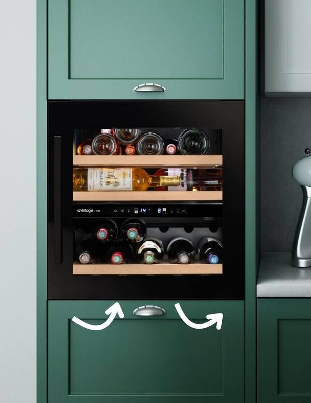 WEINKÜHLSCHRANK AVI60F2FV  - Schwarz, Basics, Glas/Holz (58,9/54,8/59,5cm)