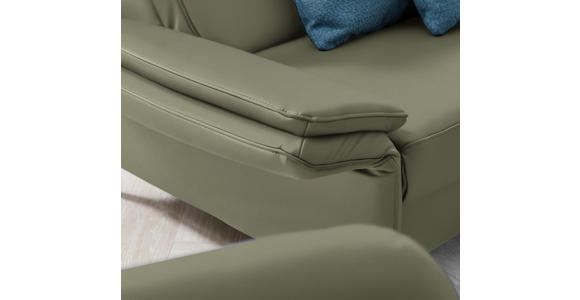 2,5-SITZER Latina in Echtleder Olivgrün   - Schwarz/Olivgrün, Design, Leder/Metall (164/84/99cm) - Dieter Knoll