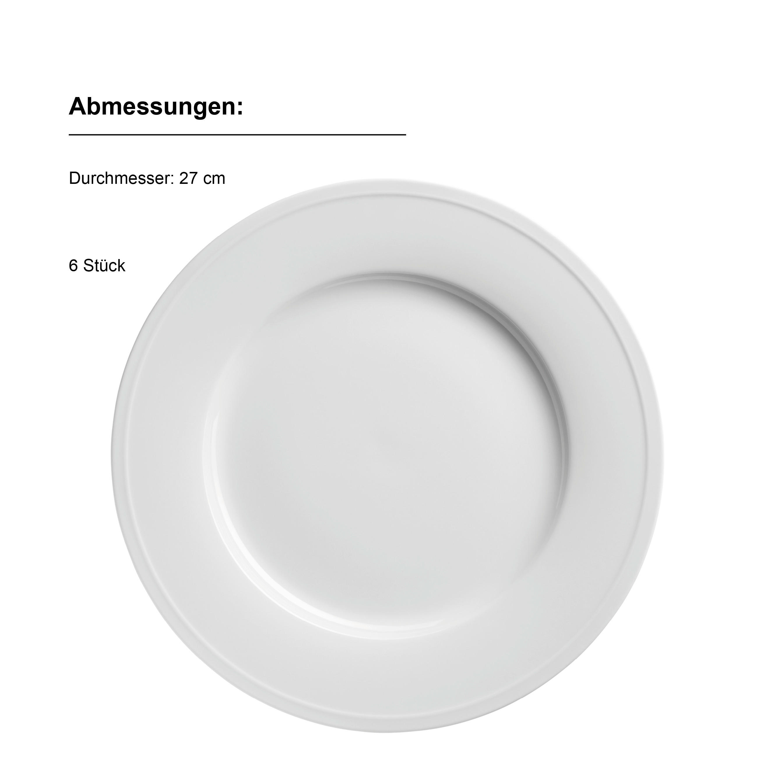 TELLERSET Arlona 6-teilig  - Weiß, Basics, Keramik - Mäser