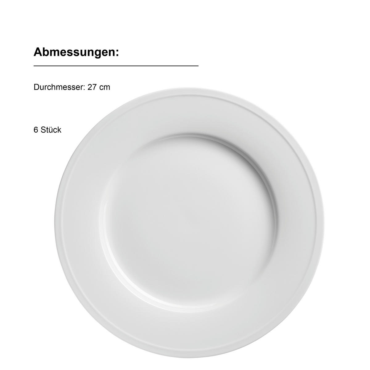 TELLERSET Arlona 6-teilig  - Weiß, Basics, Keramik - Mäser