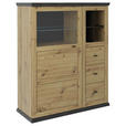 HIGHBOARD in 110/134,2/43 cm - Dunkelgrau/Schwarz, Basics, Glas/Holzwerkstoff (110/134,2/43cm) - Hom`in