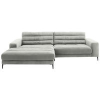 ECKSOFA in Cord Hellgrau  207/296 cm  - Hellgrau/Schwarz, Design, Textil/Metall (207/296cm) - Dieter Knoll