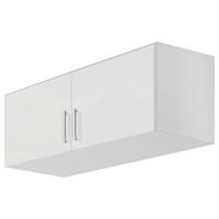 AUFSATZSCHRANK 91/39/54 cm   - Weiß Hochglanz/Alufarben, Design, Holzwerkstoff/Kunststoff (91/39/54cm) - Carryhome