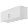 AUFSATZSCHRANK 91/39/54 cm   - Weiß Hochglanz/Alufarben, Design, Holzwerkstoff/Kunststoff (91/39/54cm) - Carryhome