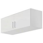 AUFSATZSCHRANK 91/39/54 cm   - Weiß Hochglanz/Alufarben, Design, Holzwerkstoff/Kunststoff (91/39/54cm) - Carryhome