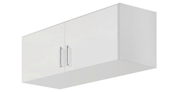 AUFSATZSCHRANK 91/39/54 cm   - Weiß Hochglanz/Alufarben, Design, Holzwerkstoff/Kunststoff (91/39/54cm) - Carryhome