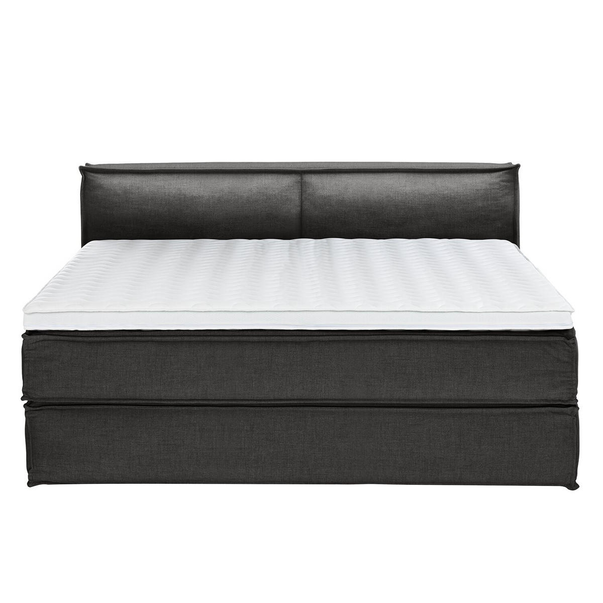 BOXSPRINGBETT 200/200 cm  in Anthrazit  - Anthrazit/Schwarz, Design, Textil (200/200cm) - home24
