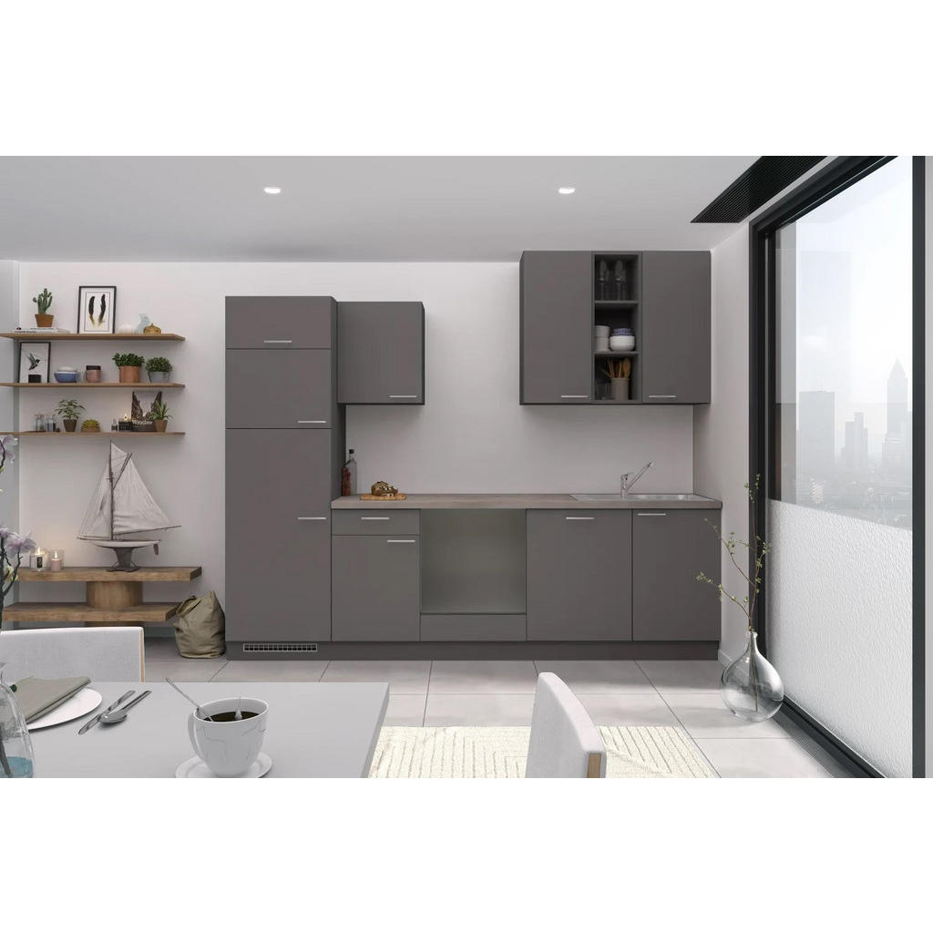 Küchenzeile Win Ohne Geräte B: 280 Cm Anthrazit