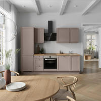 KÜCHENBLOCK Frame 270 cm  in Eichefarben, Beigebraun  - Edelstahlfarben/Eichefarben, MODERN, Holzwerkstoff/Metall (270cm) - Nobilia