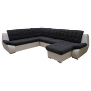 SEDEŽNA GARNITURA, siva, bela tekstil - siva/bela, Design, umetna masa/tekstil (265/330/170cm) - Xora