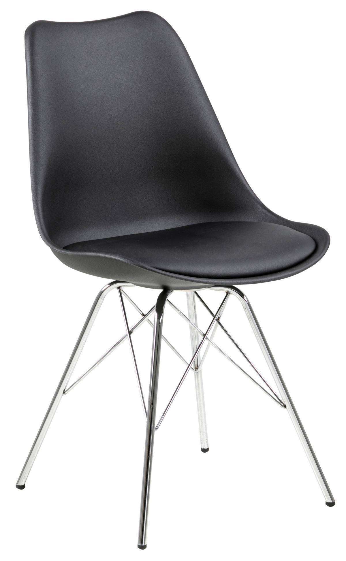 STUHL  Typenauswahl   - Chromfarben/Schwarz, Trend, Kunststoff/Textil (48,5/85,5/54cm) - Carryhome