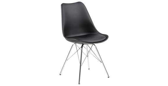 STUHL  Typenauswahl   - Chromfarben/Schwarz, Trend, Kunststoff/Textil (48,5/85,5/54cm) - Carryhome