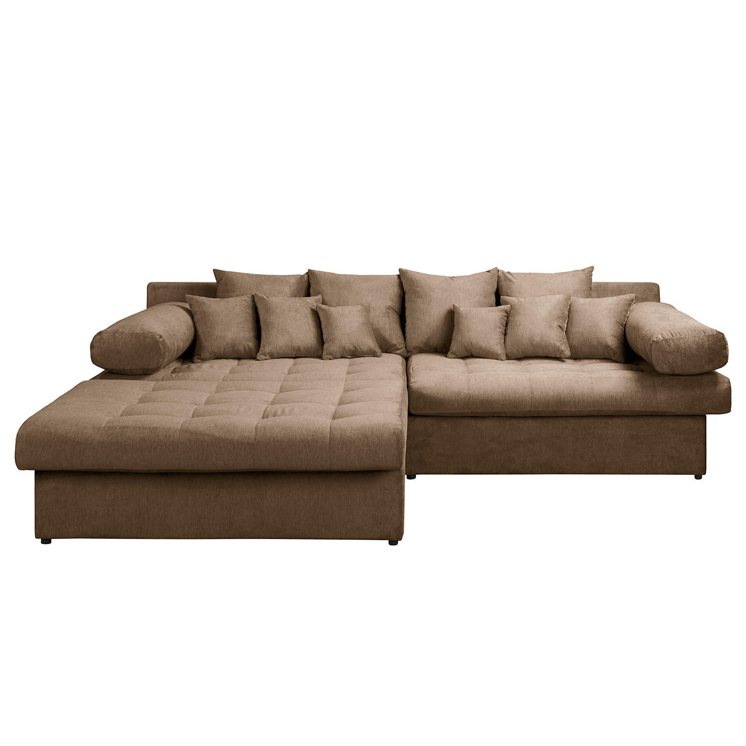 ECKSOFA Naomi Braun Mikrofaser Rückenkissen  - Schwarz/Braun, Design, Kunststoff/Textil (243/284cm) - P & B