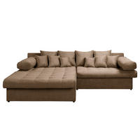ECKSOFA Naomi Braun Mikrofaser Rückenkissen  - Schwarz/Braun, Design, Kunststoff/Textil (243/284cm) - P & B