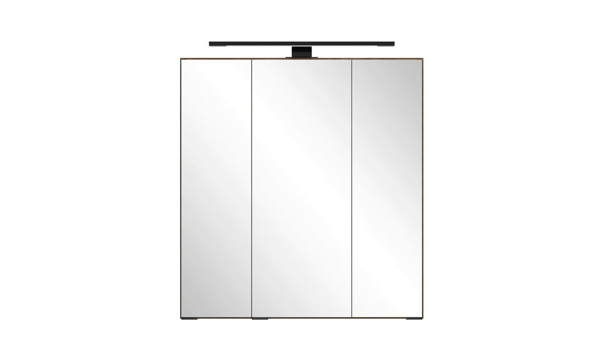 BADEZIMMER 2-teilig  in 60 cm  - Dunkelbraun/Schwarz, Natur, Glas/Holzwerkstoff (60cm) - Held