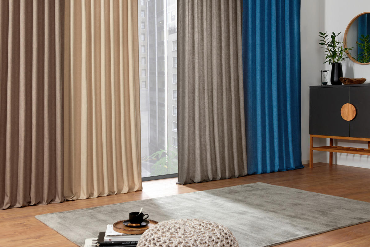 KONČANA ZAVESA  neprosojno   140/300 cm  - peščene barve, Basics, tekstil (140/300cm) - Esposa