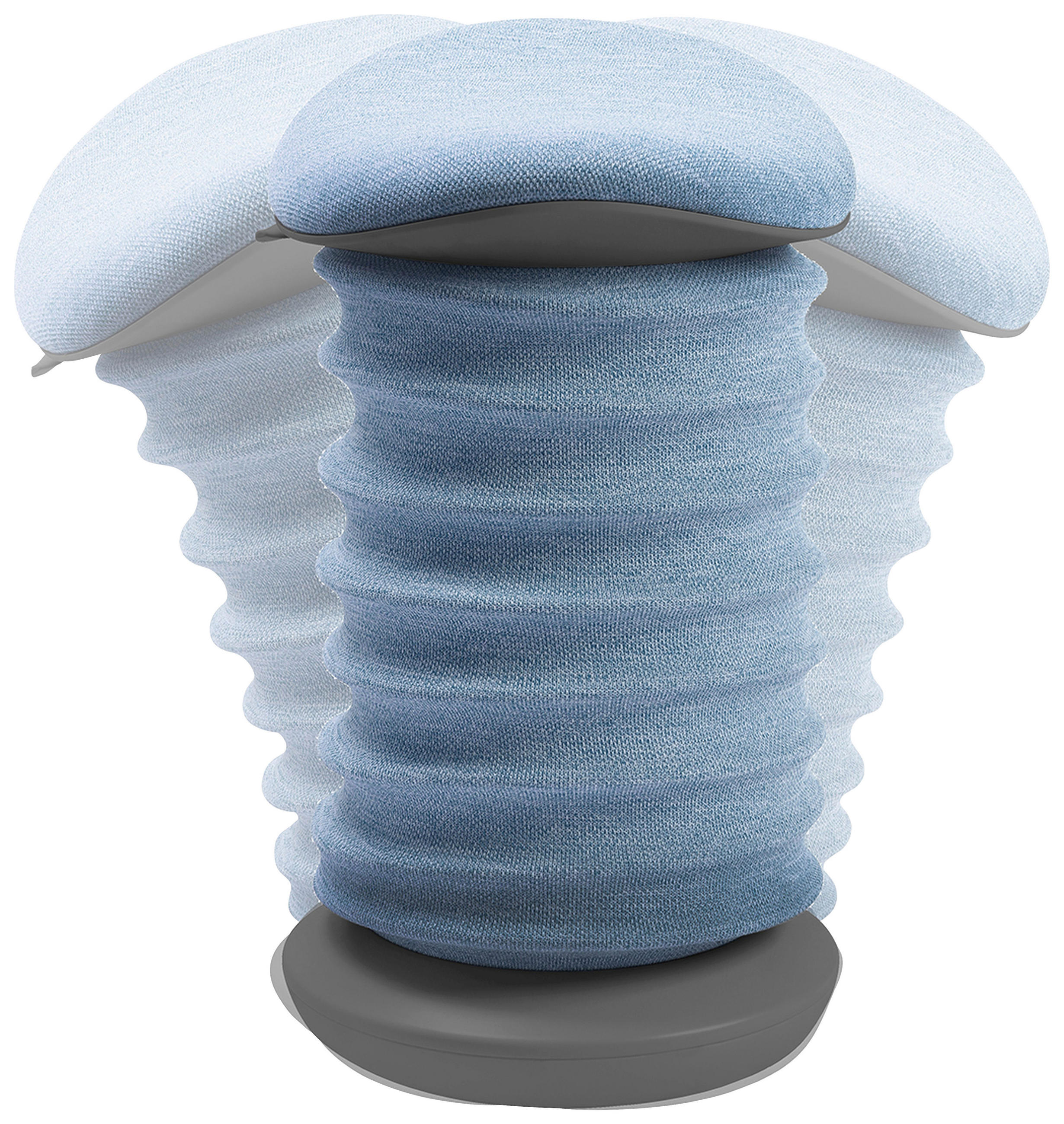 BÜROHOCKER 37,5/53-64/36 cm  - Grau/Hellblau, Design, Kunststoff/Textil (37,5/53-64/36cm) - Topstar