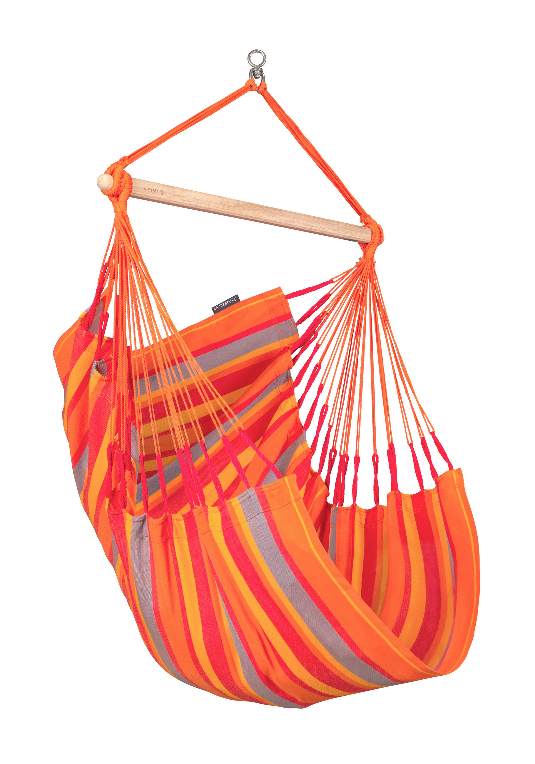 HÄNGESESSEL basic outdoor 90/145/140 cm  - Gelb/Rot, KONVENTIONELL, Holz/Textil (90/145/140cm) - La Siesta