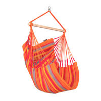 HÄNGESESSEL basic outdoor 90/145/140 cm  - Gelb/Rot, KONVENTIONELL, Holz/Textil (90/145/140cm) - La Siesta