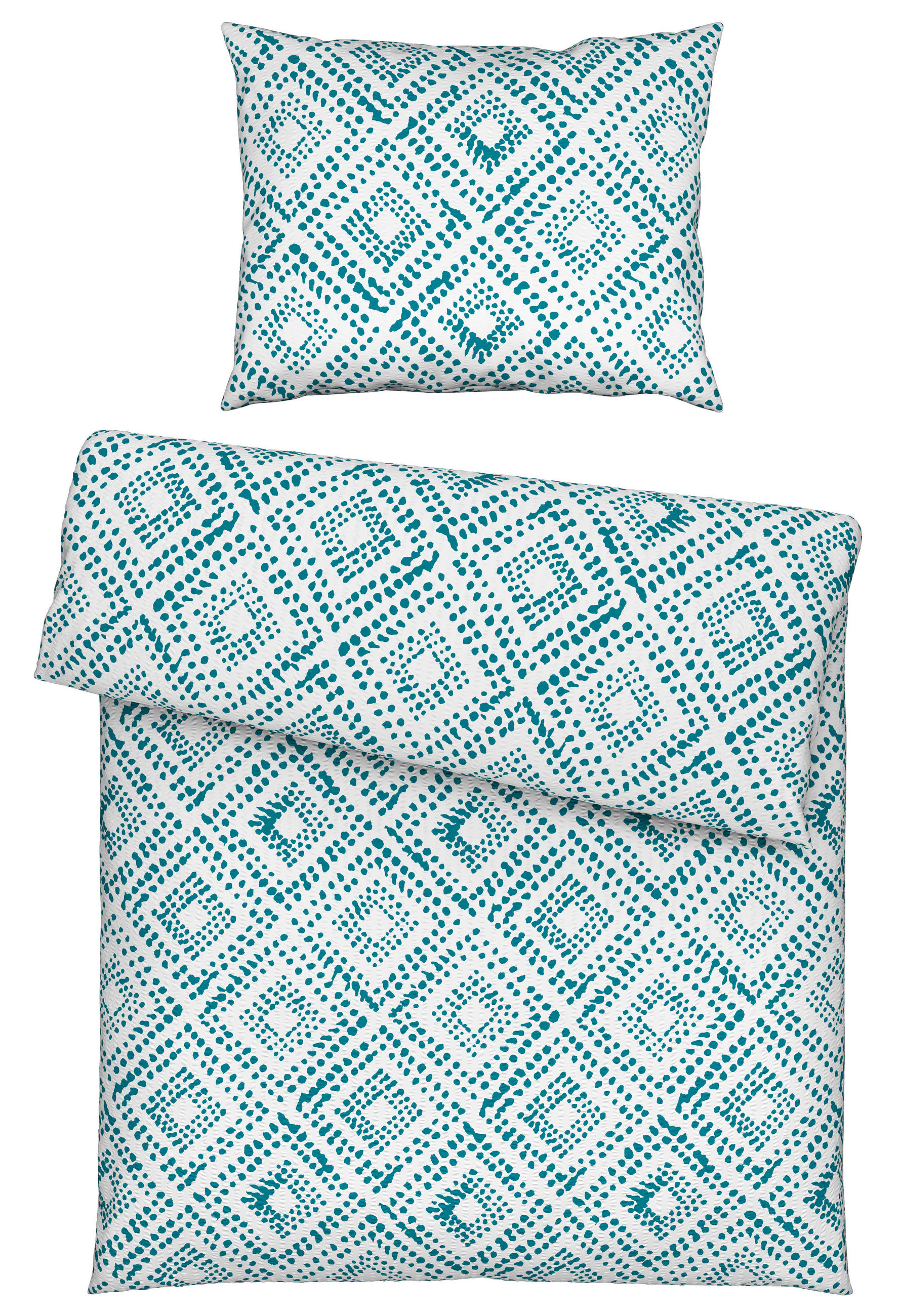 POSTEĽNÁ BIELIZEŇ, seersucker, tyrkysová, 140/200 cm - tyrkysová, Basics, textil (140/200cm) - Esposa