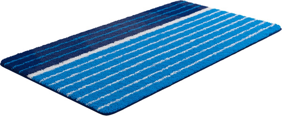 BADEMATTE Blau 60/100 cm  - Blau, Design, Kunststoff/Textil (60/100cm) - Grund