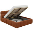 POLSTERBETT inkl. Bettkasten Lattenrost, Bettkasten Terracotta 180/200 cm  - Terracotta/Schwarz, Design, Holz/Kunststoff (180/200cm) - Esposa