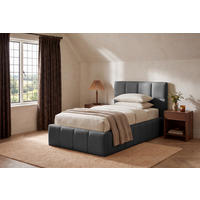 POLSTERBETT Lattenrost, Bettkasten Grau 90/200 cm  - Schwarz/Naturfarben, MODERN, Holz/Kunststoff (90/200cm) - Livetastic