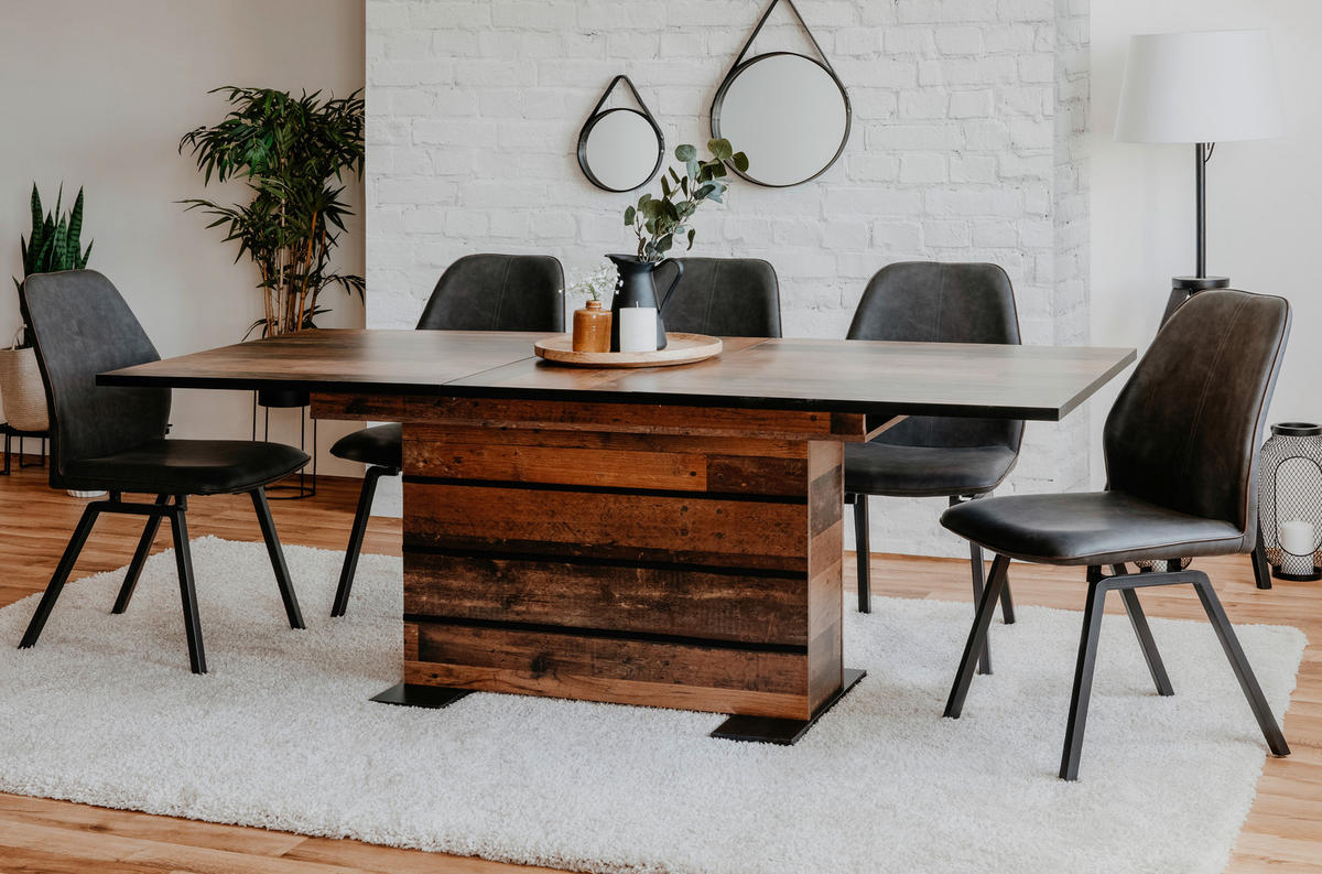 ESSTISCH Braun rechteckig  ausziehbar  - Braun, KONVENTIONELL, Holzwerkstoff (160/90/75cm) - MID.YOU